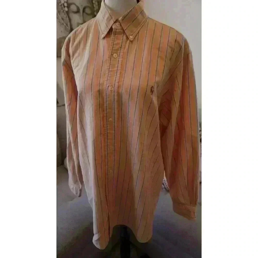 Ralph Lauren Striped Collared Classic-Fit Button-Down Shirt - Size 16 32/33 - Picture 2 of 16